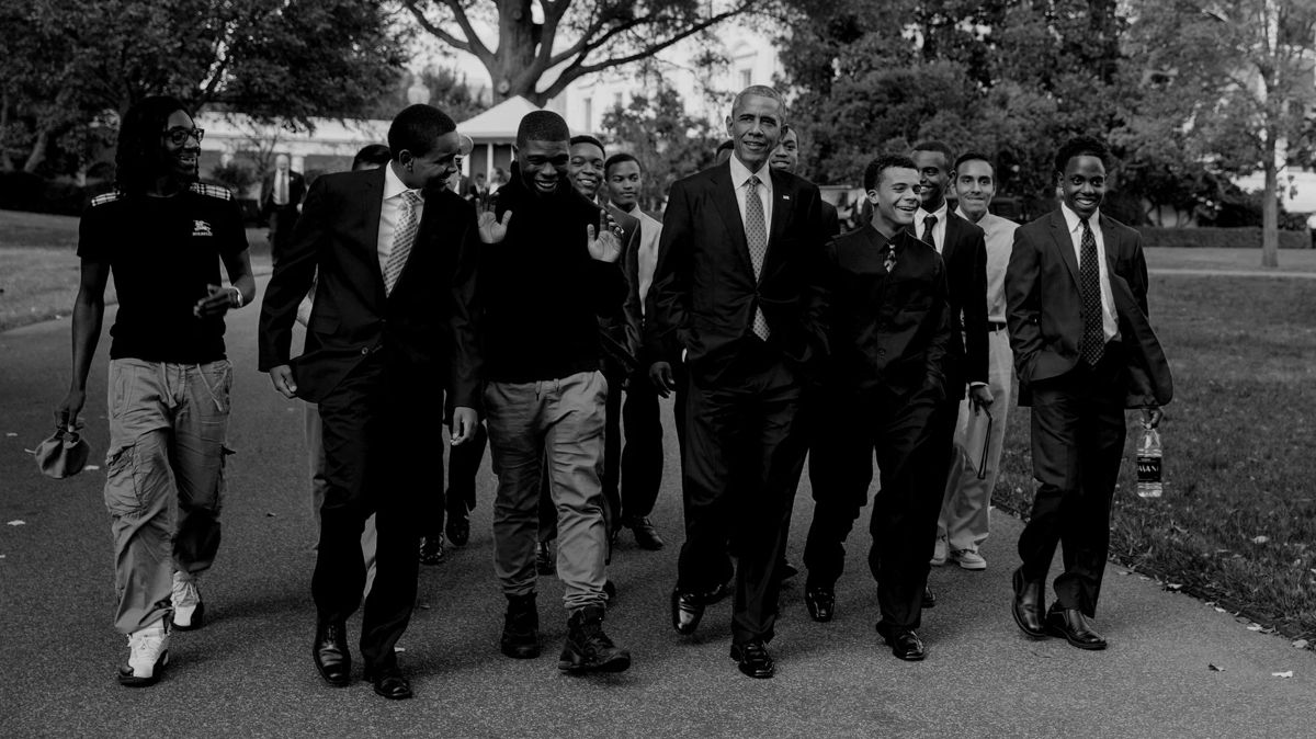 MBK students with program leadership at a Fort Worth event